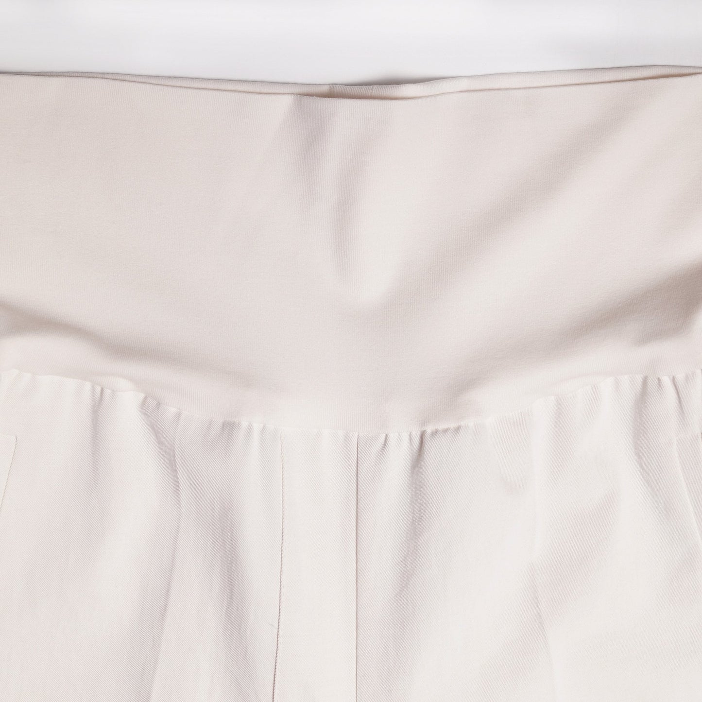 High-Rise Elasticated Waist Trousers - Off-White
