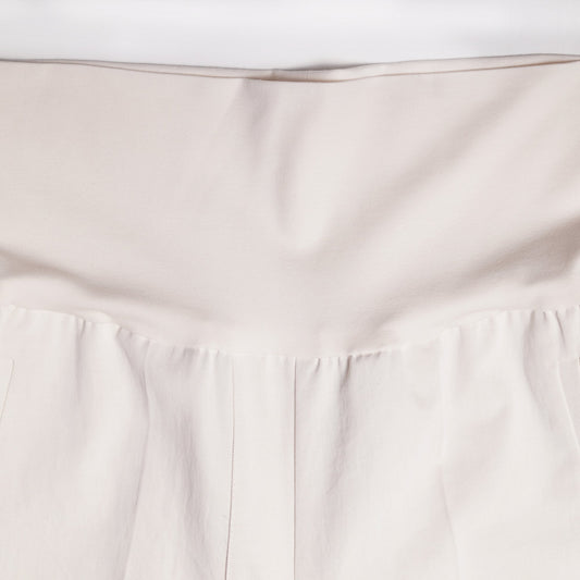 High-Rise Elasticated Waist Trousers - Off-White