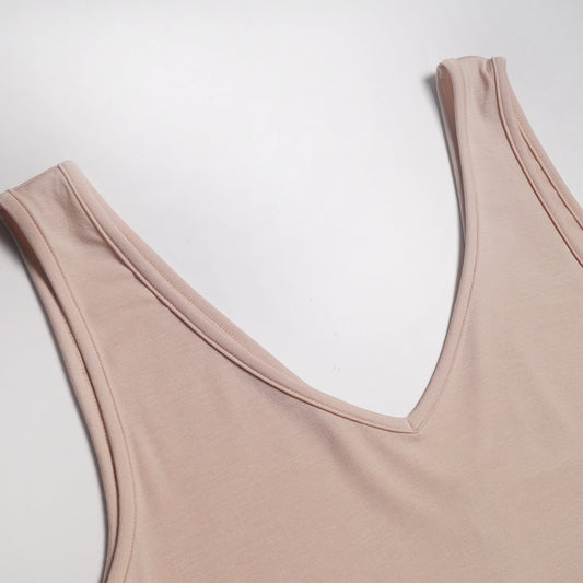 - V-Neck Tank Top - Nude