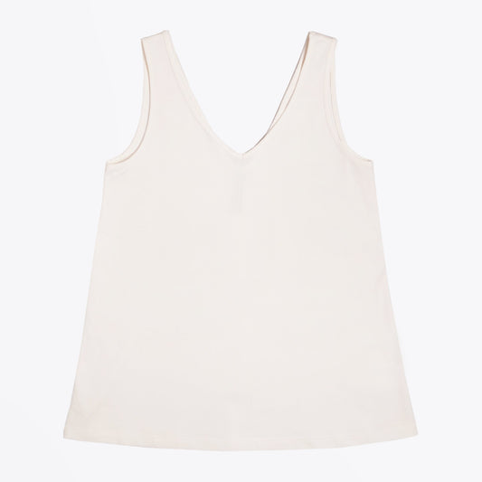 - V-Neck Tank Top - Off-White