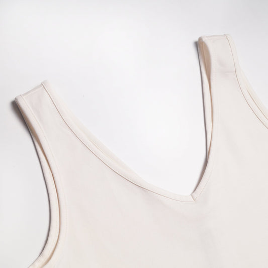 - V-Neck Tank Top - Off-White