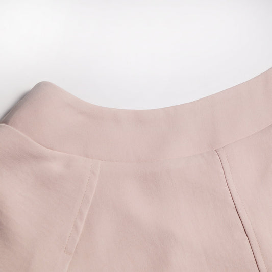 - Scoop Neck Low Back Dress - Nude/Pink