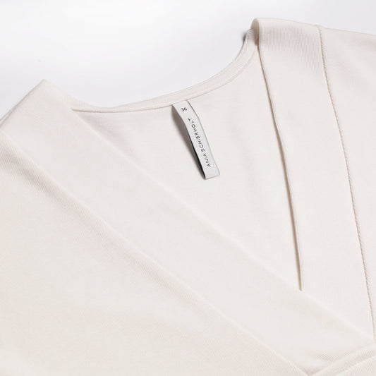 - V-Neck Short Sleeve Pullover - Off-White