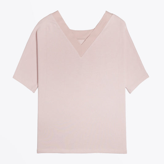 Modal-Blend V-Back Pullover - Pink