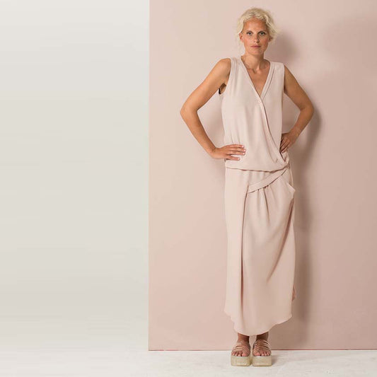 - V-Neck Sleeveless Top - Pink/Nude