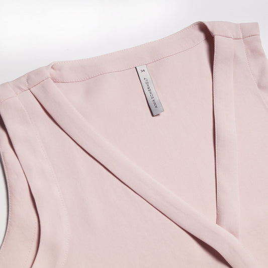 - V-Neck Sleeveless Top - Pink/Nude