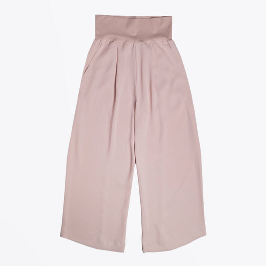 - Wide-Leg Crop Trousers - Pink