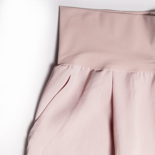 - Wide-Leg Crop Trousers - Pink