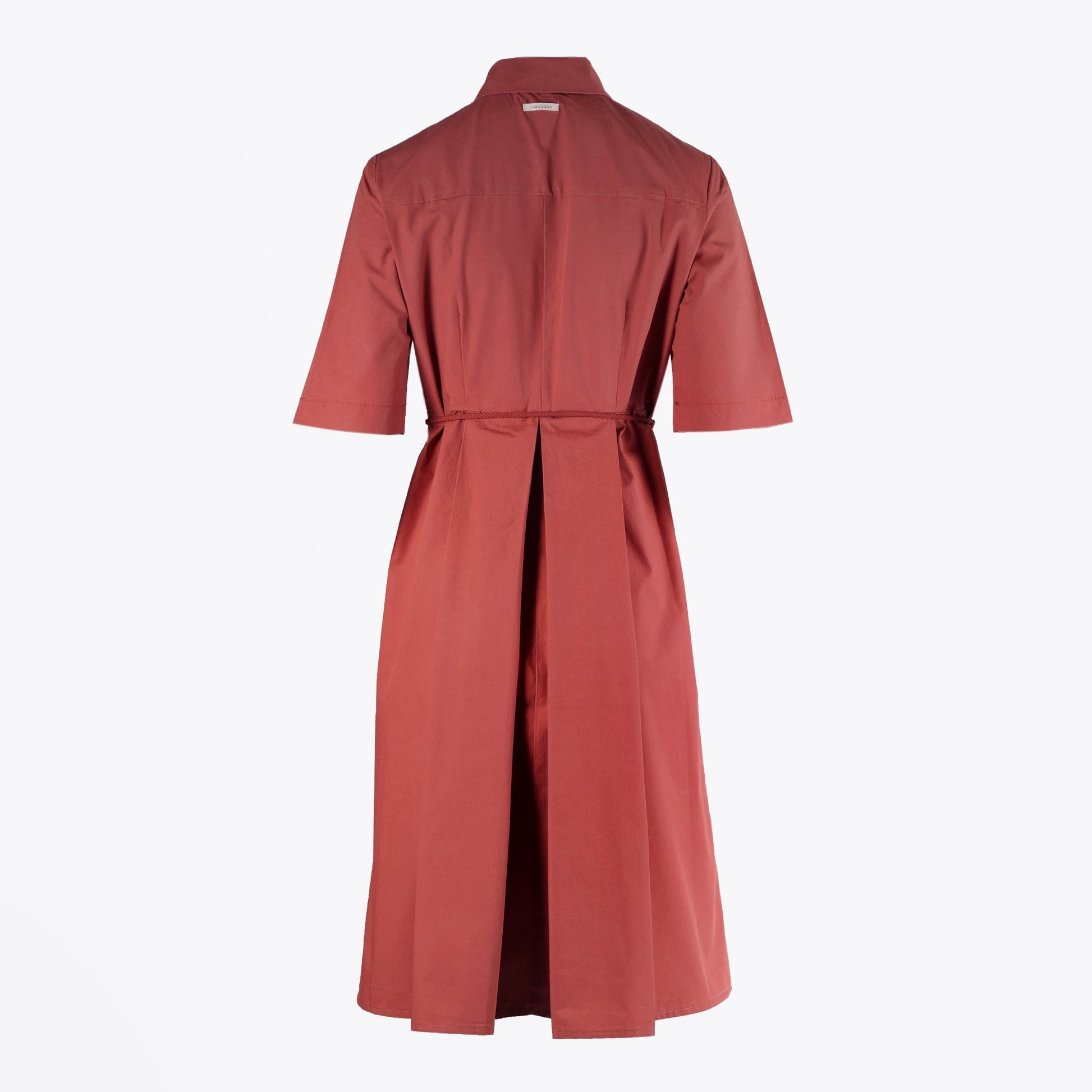 Humility Helicia - Belted Button-Down Dress - Terracotta