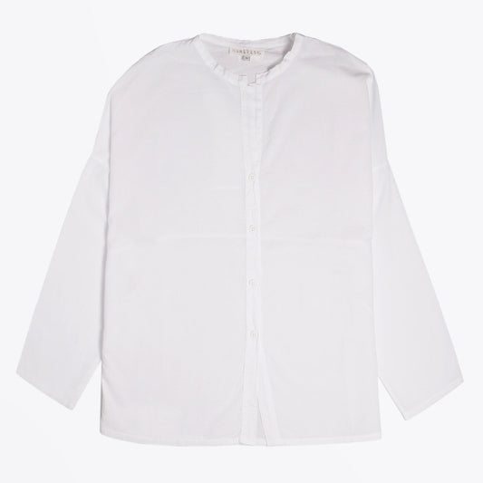 - Cyriane - Button-Down Swing Shirt - White