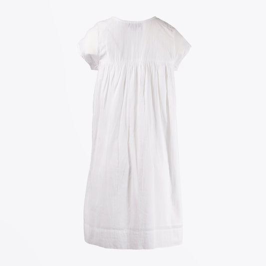- Embroidered Tunic Dress - White