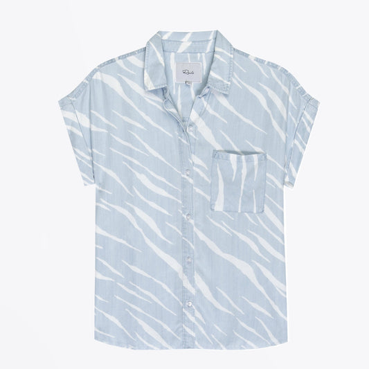 Lex - Zebra Stripe Print Shirt - Blue