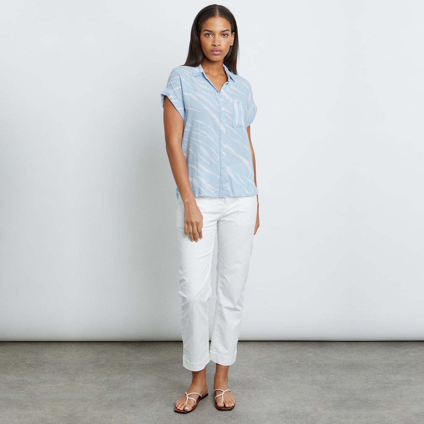 Lex - Zebra Stripe Print Shirt - Blue