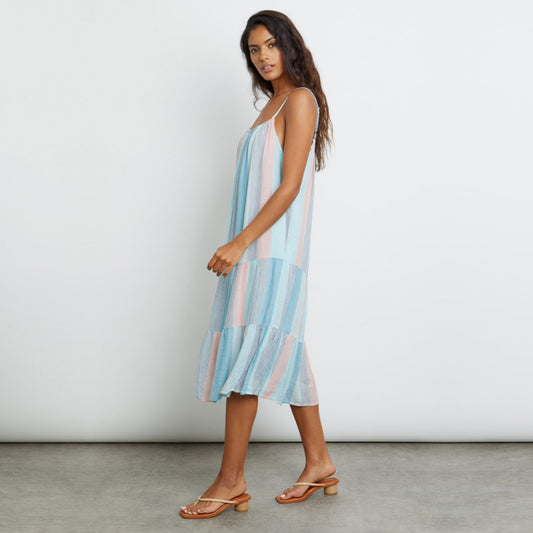 - Adora - Midi Stripe Dress - Multi
