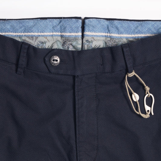 Leo - Super Slim Textured Chinos - Navy