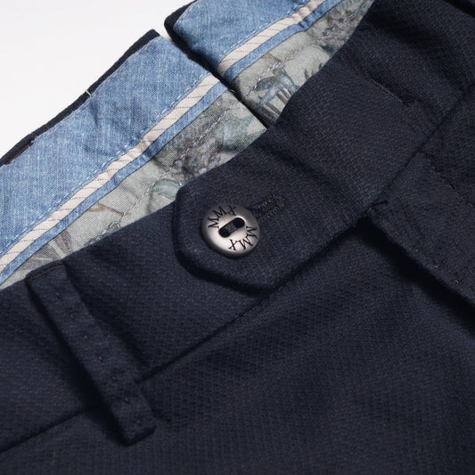 Leo - Super Slim Textured Chinos - Navy