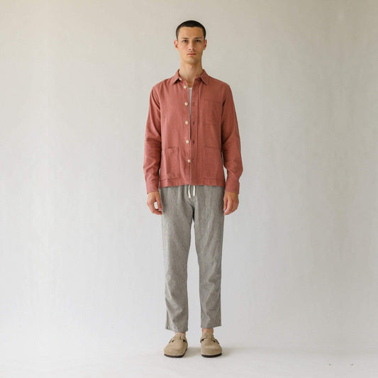- Open Weave Overshirt - Dusty Rose