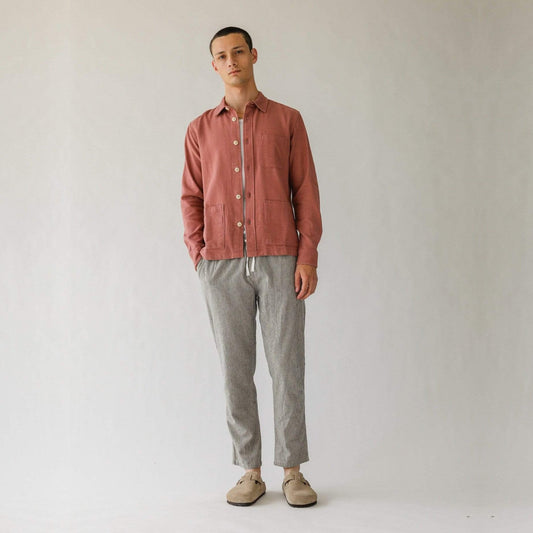 - Open Weave Overshirt - Dusty Rose