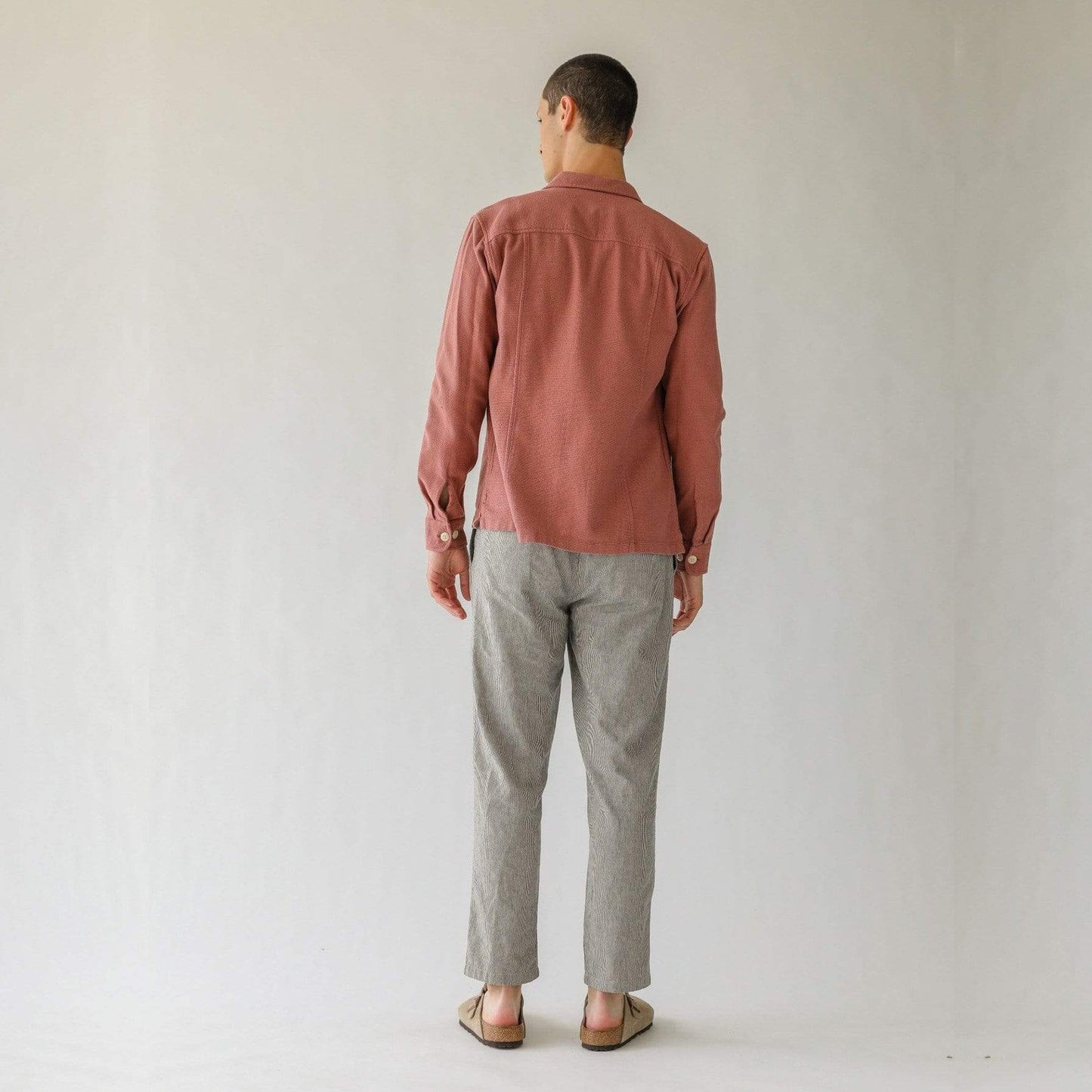 - Open Weave Overshirt - Dusty Rose