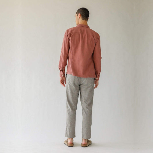 - Open Weave Overshirt - Dusty Rose
