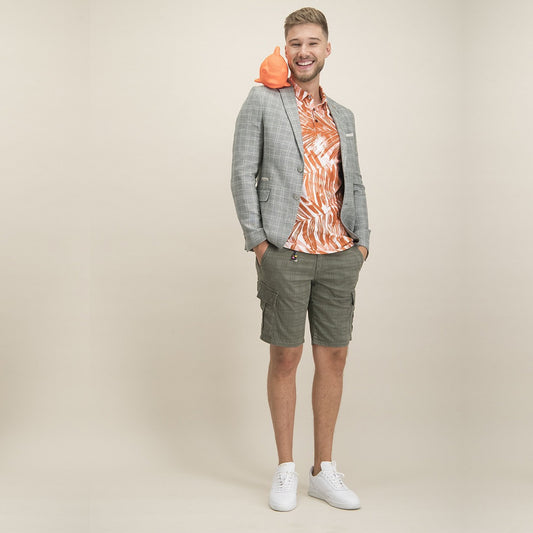 - Bermuda Cargo Jacquard Shorts - Green