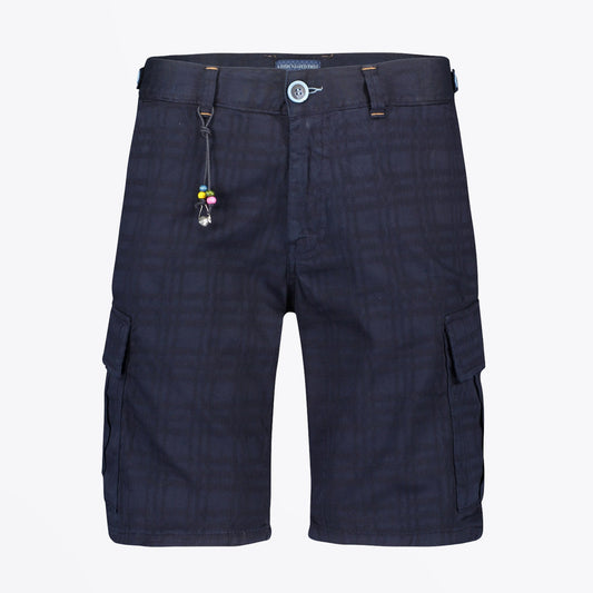 - Bermuda Cargo Jacquard Shorts - Navy