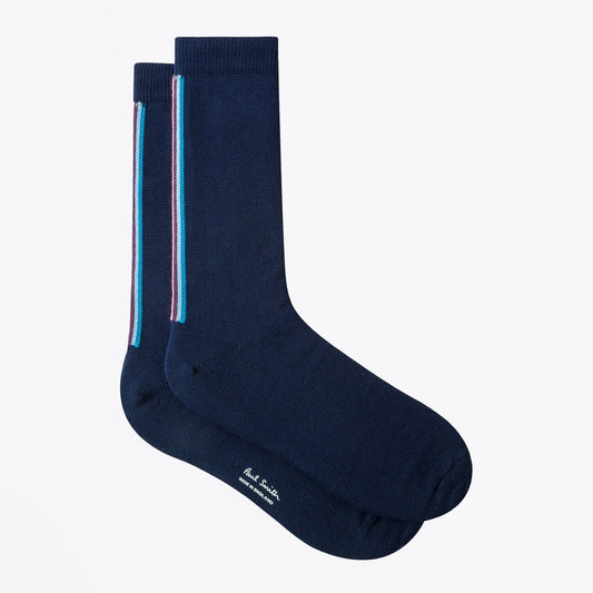 - Vertical 'Artist Stripe' Socks - Navy