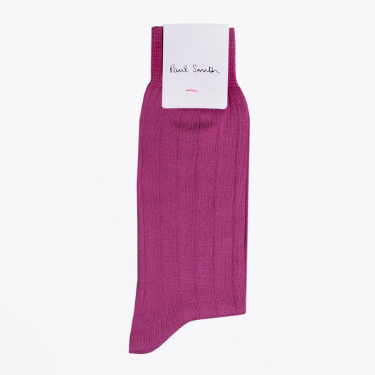 - Plain Ribbed Socks - Fuchsia