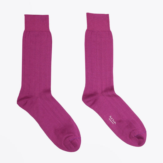 - Plain Ribbed Socks - Fuchsia
