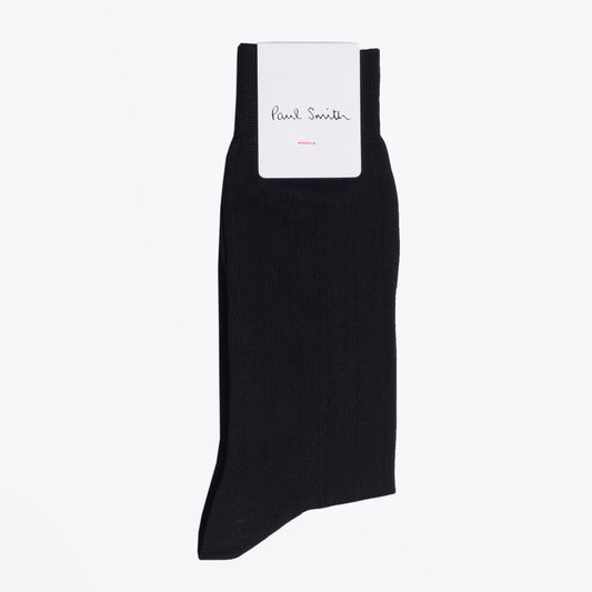 - Plain Ribbed Socks - Black