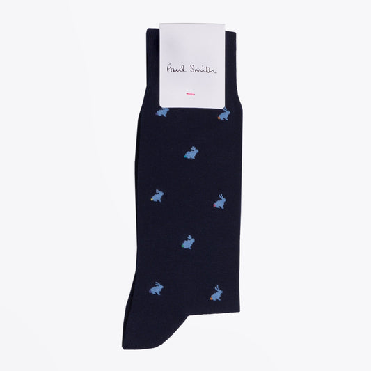 - Rabbit Motif Socks - Navy