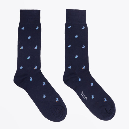 - Rabbit Motif Socks - Navy