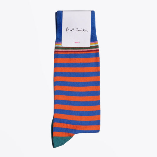 - Stripe Socks - Blue/Orange