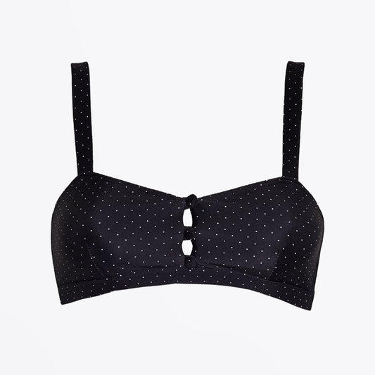 - Beaute Dot Print Bikini Top - Black
