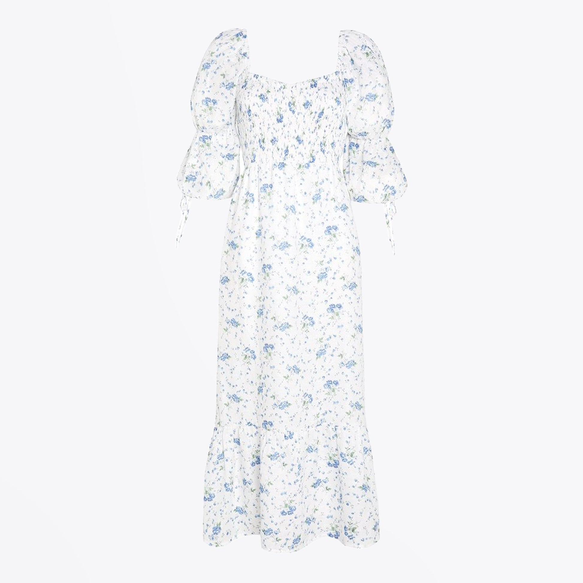 Faithfull Marita Floral Print Midi Dress - White