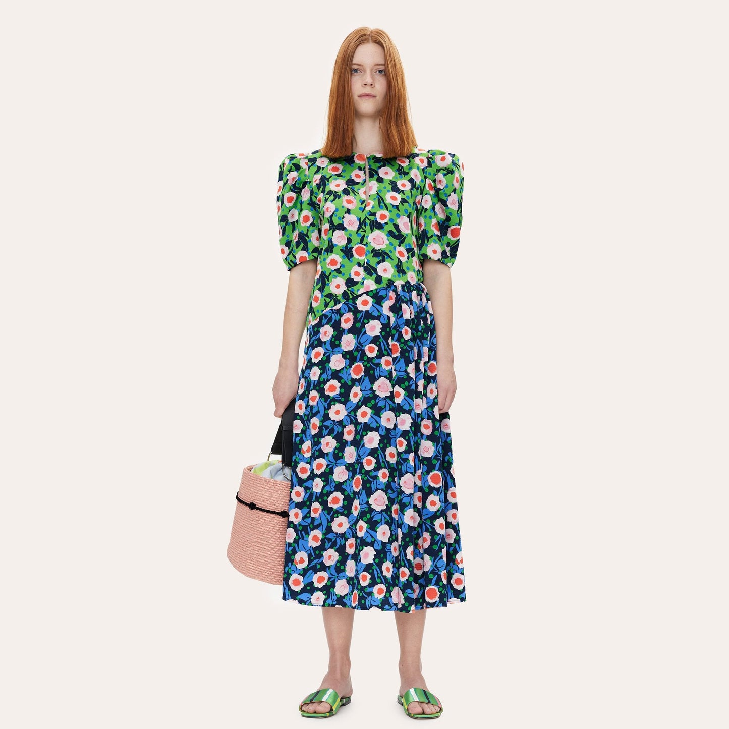 Kori - Floral Print Midi Dress - Multi