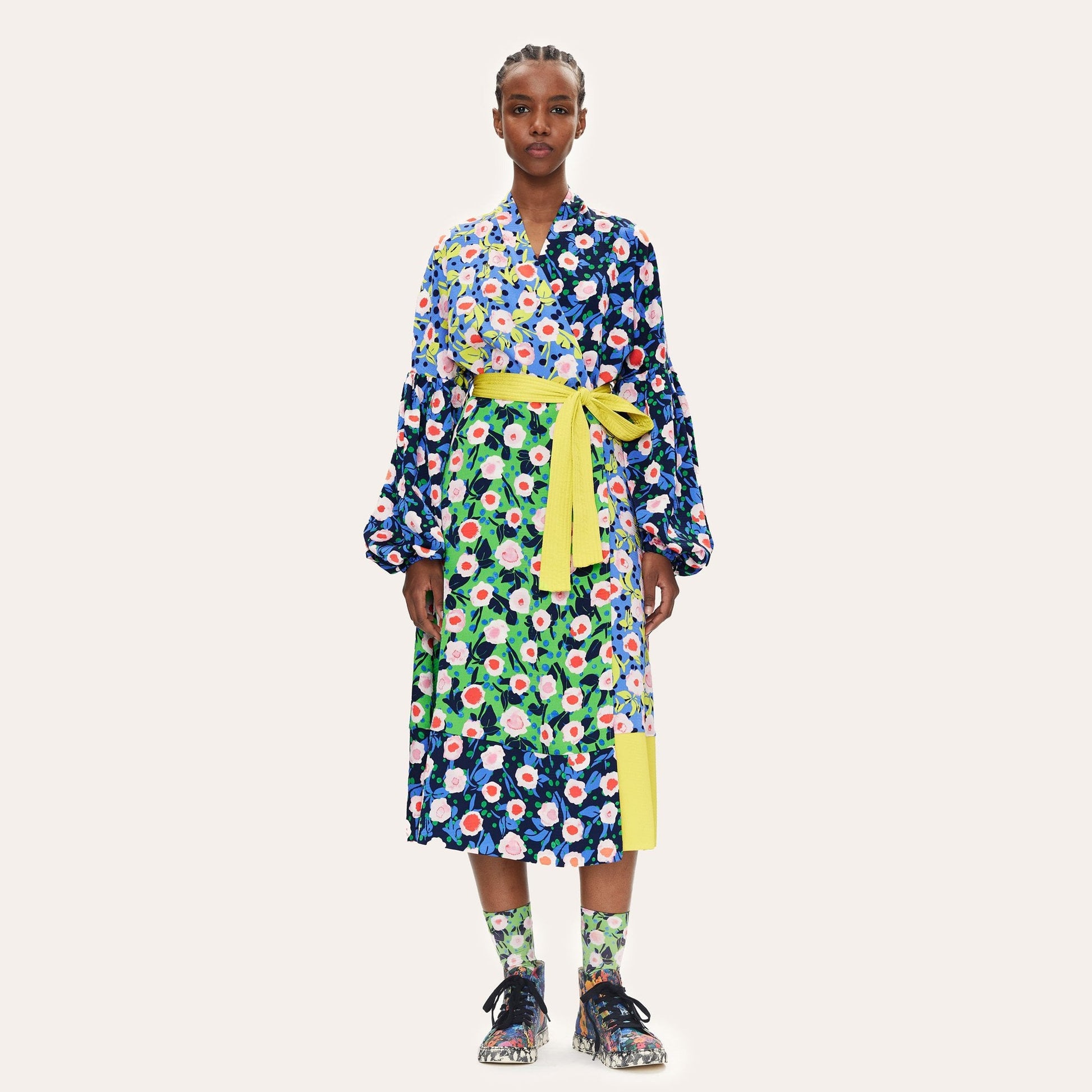 Stine Karla - Floral Print Wrap Dress - Multi