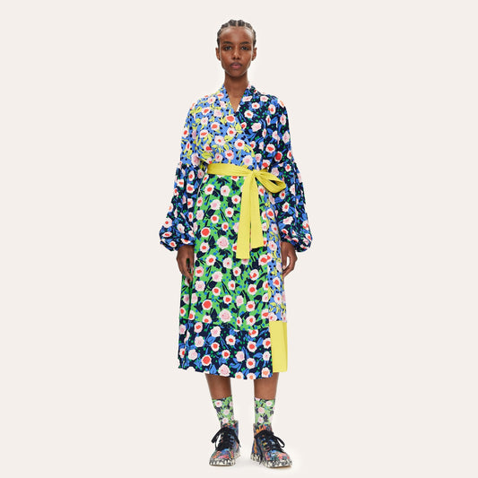 Karla - Floral Print Wrap Dress - Multi