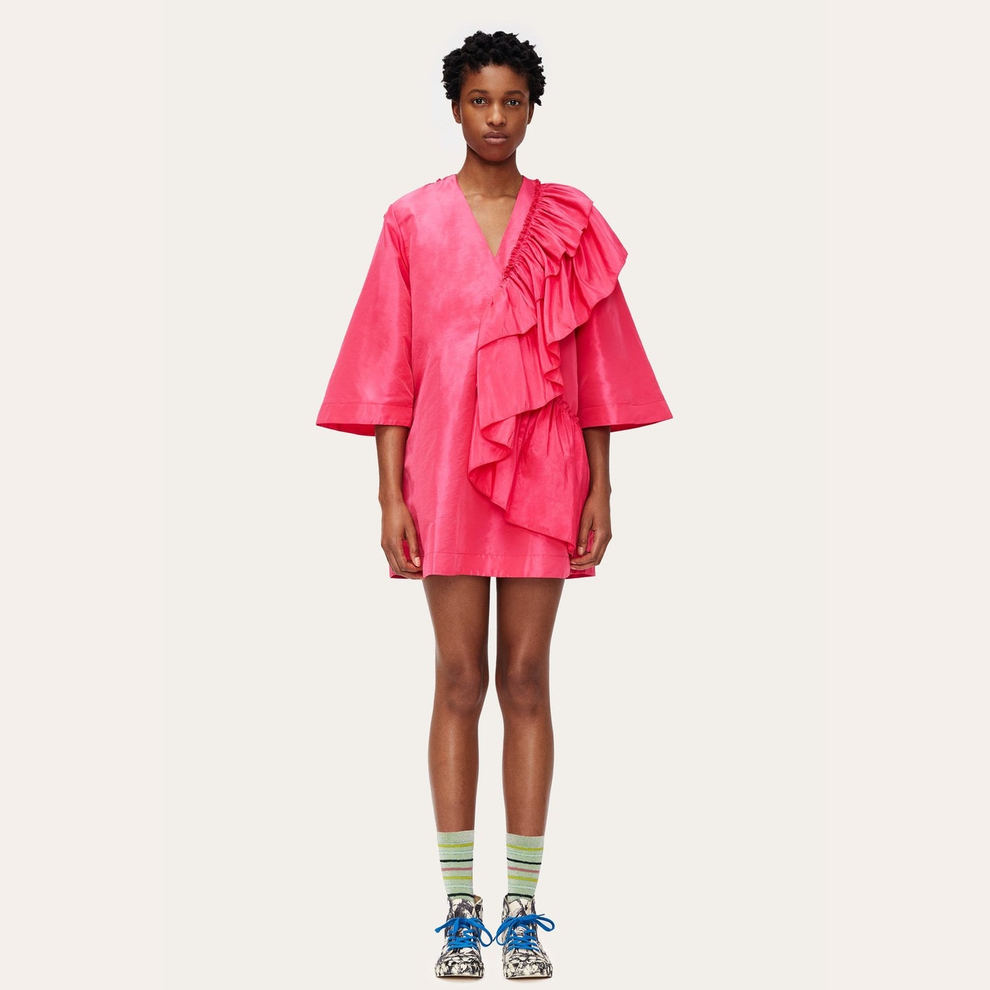 Marina - Taffeta Mini Dress - Pink