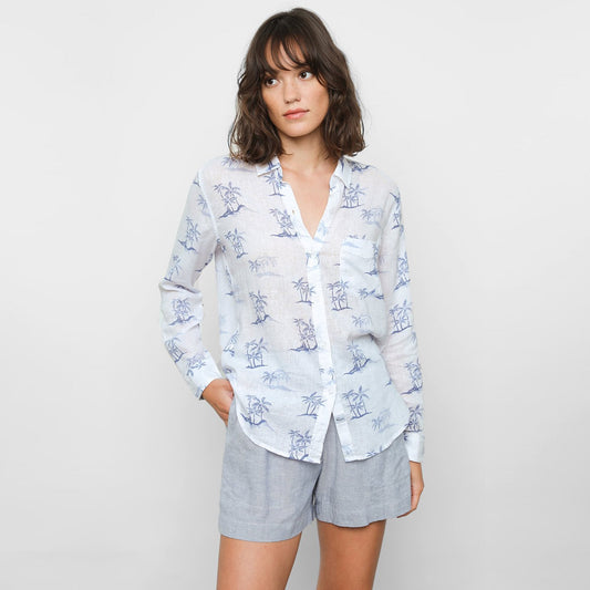 - Charli - 'Blue Hawaii' Shirt - White