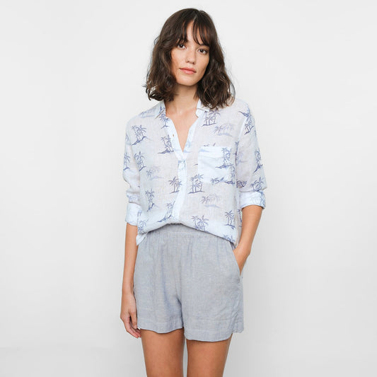 - Charli - 'Blue Hawaii' Shirt - White