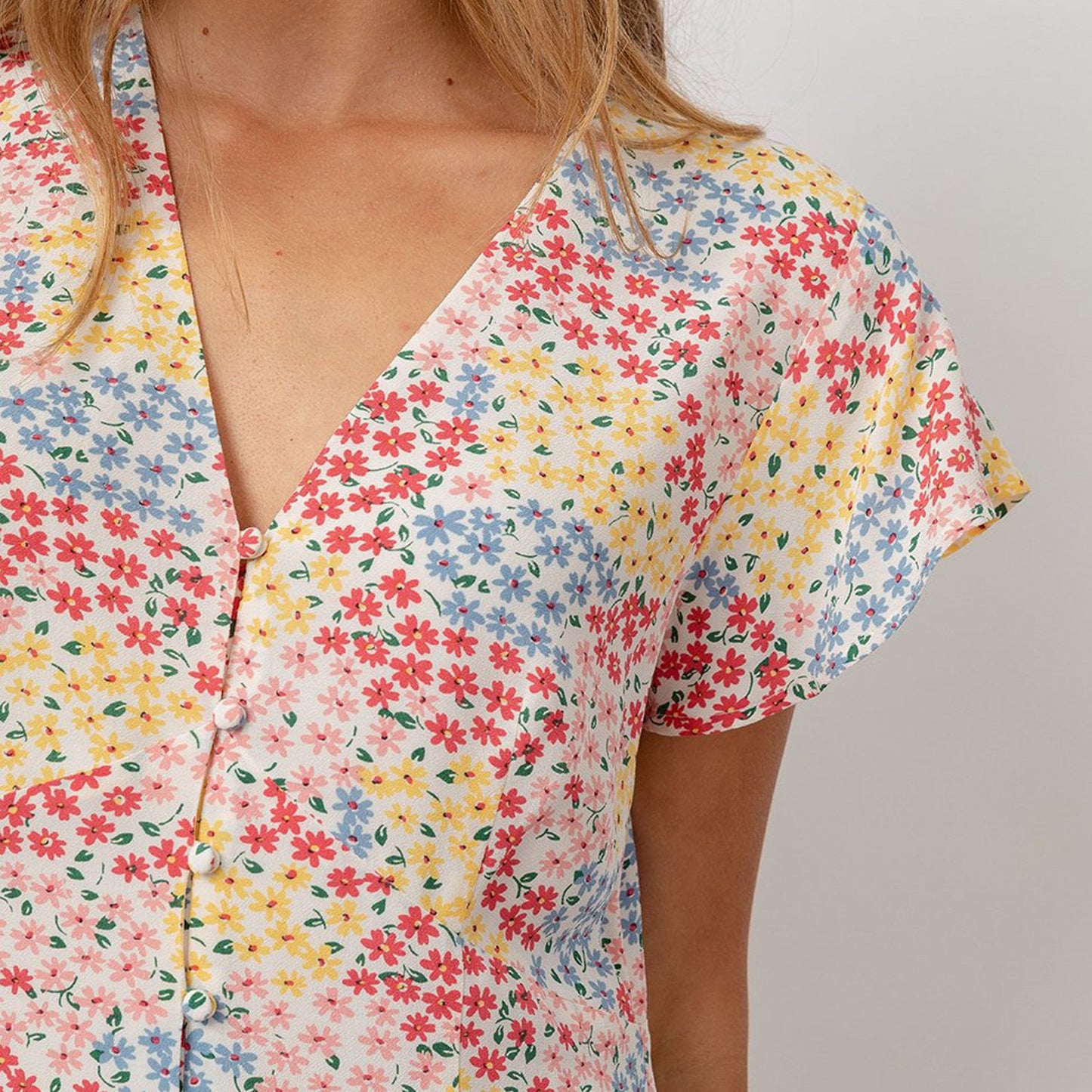 Helena - Floral Print Mini Dress - Multi