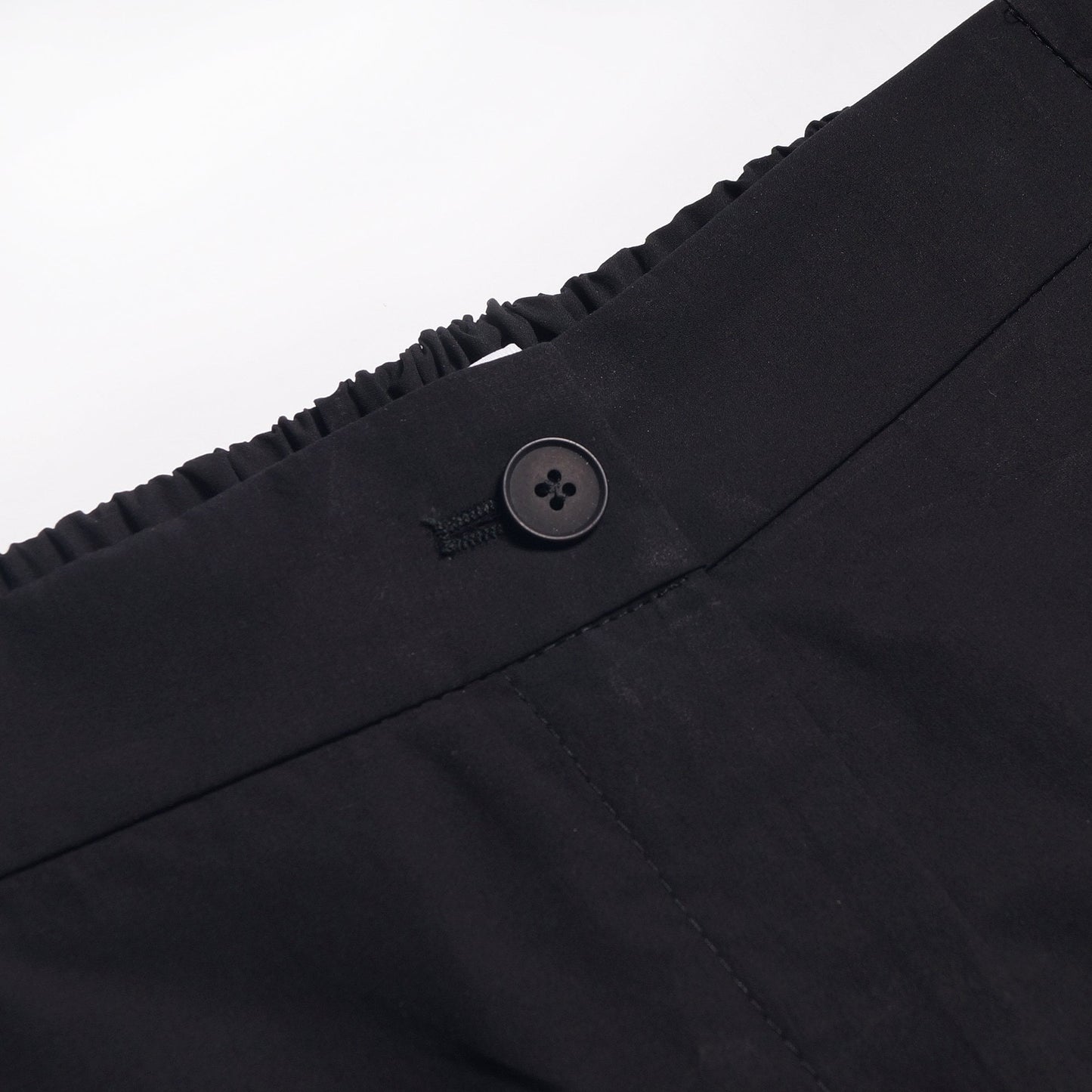 - Cotton Slim-Leg Trousers - Black