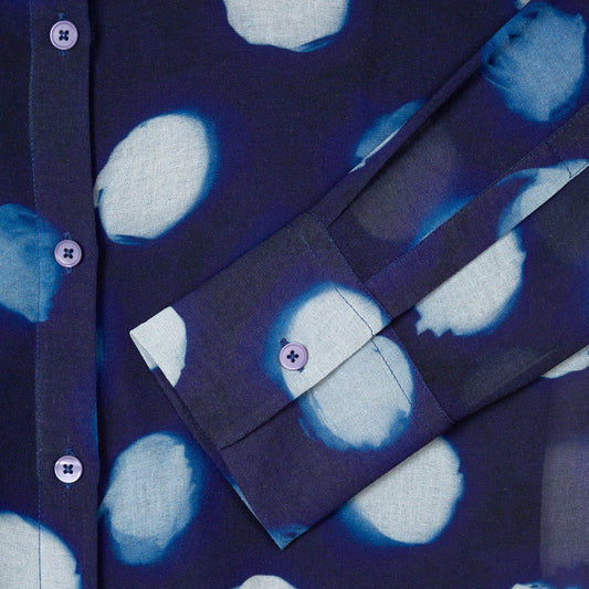 - Spotted Print Shirt - Blue/Navy