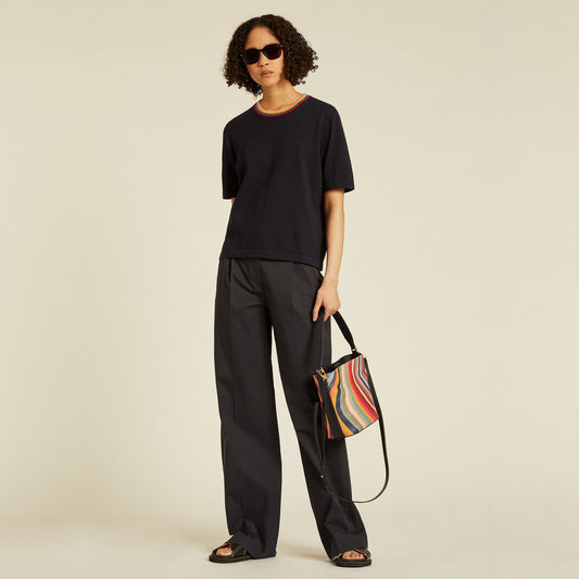 - 'Swirl' Print Small Leather Bucket Bag - Multi