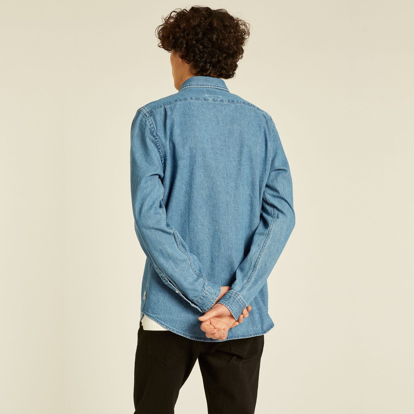 - Denim 'Happy' Tailored-Fit Shirt - Blue