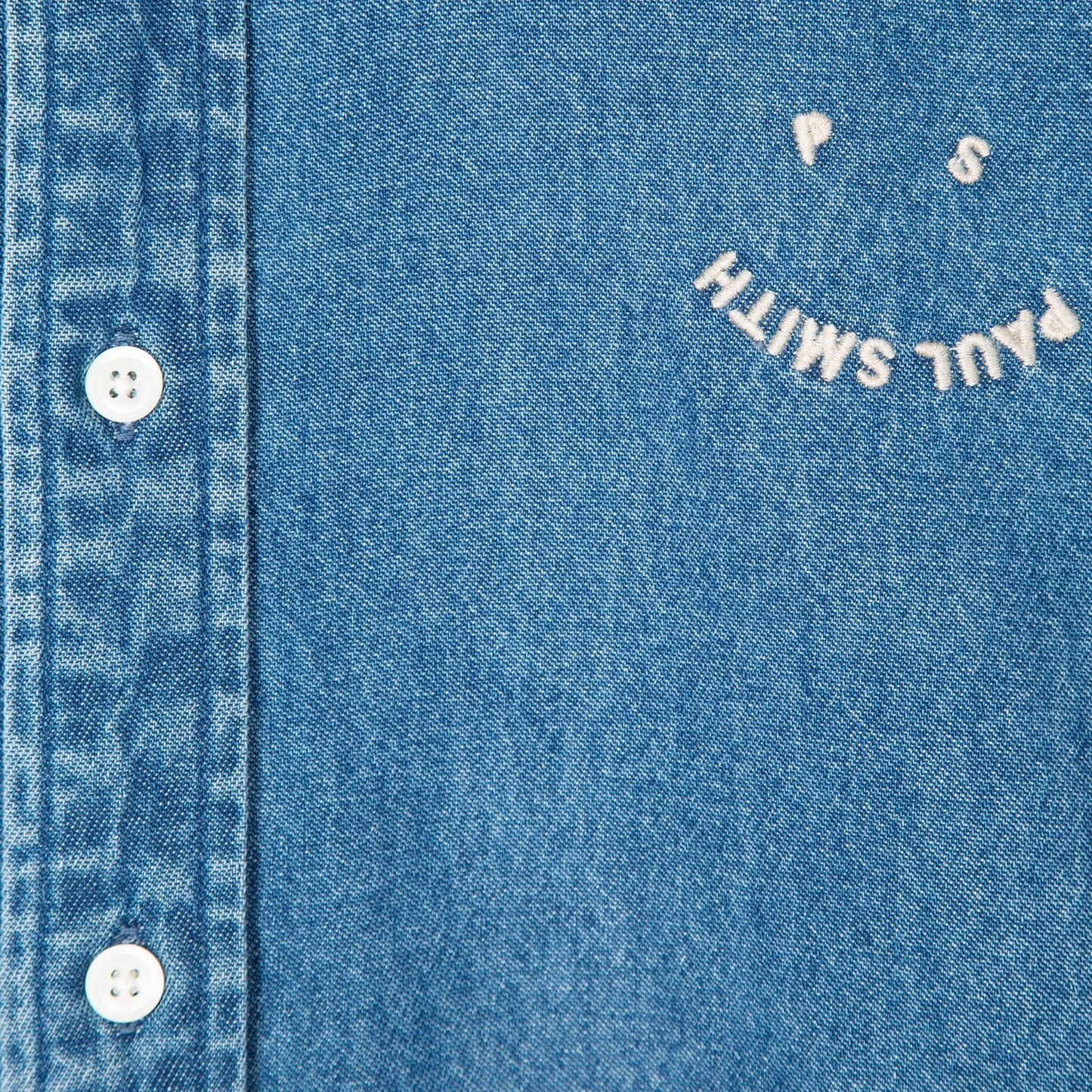 - Denim 'Happy' Tailored-Fit Shirt - Blue