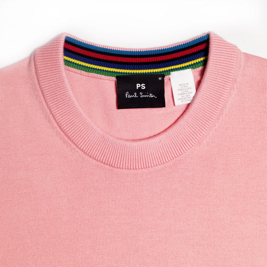 - Crew-Neck Cotton Sweater - Pink
