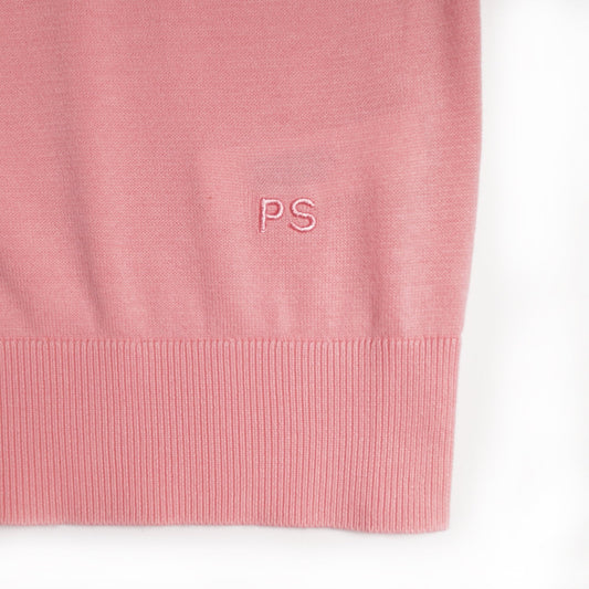- Crew-Neck Cotton Sweater - Pink