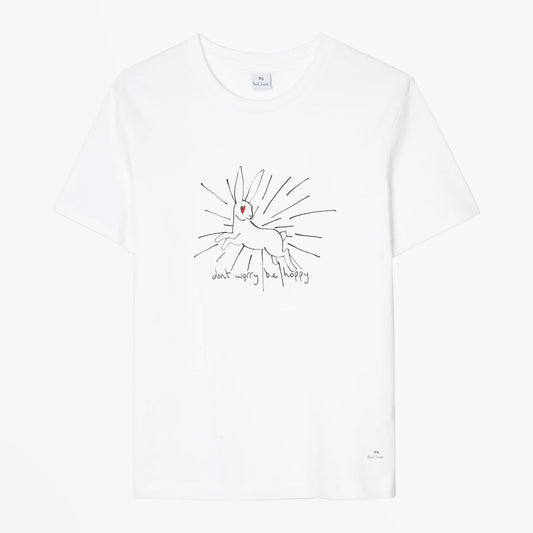 - Organic-Cotton 'Be Hoppy' T-Shirt - White